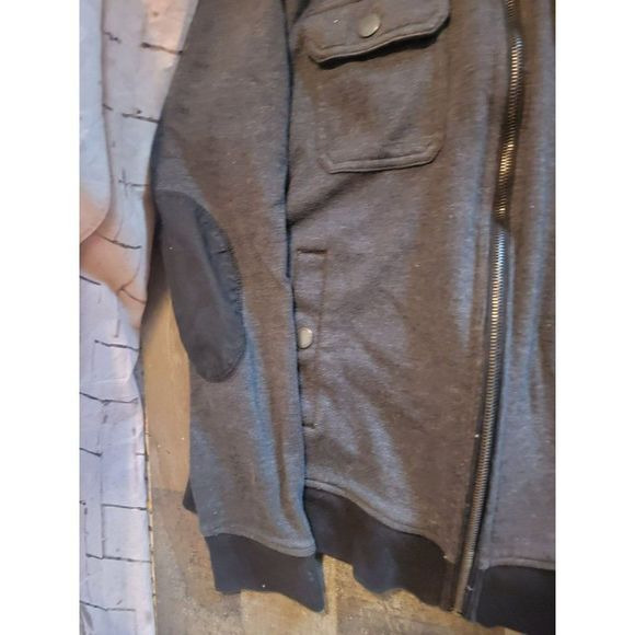 Marc Anthony black jacket large zip up knit coat - Picture 3 of 6